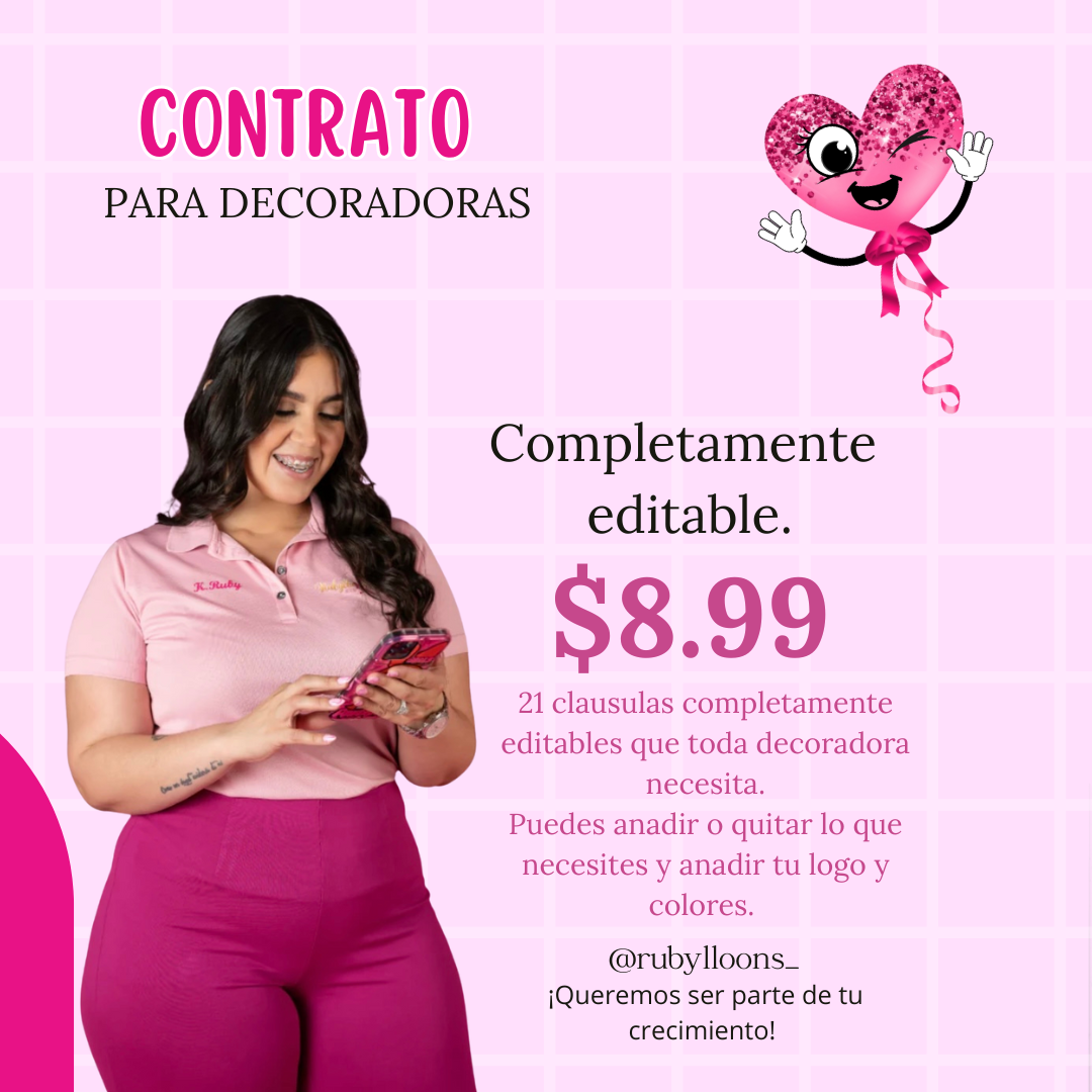 CONTRATO PARA DECORADORES( IMPORTANTE PONER SU EMAIL)