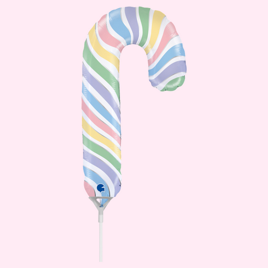 CANDY CANE MINI SHAPE PASTEL COLORS 9"