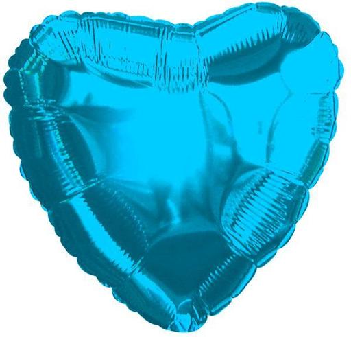 BLUE HEART FOIL BALLOON 18"