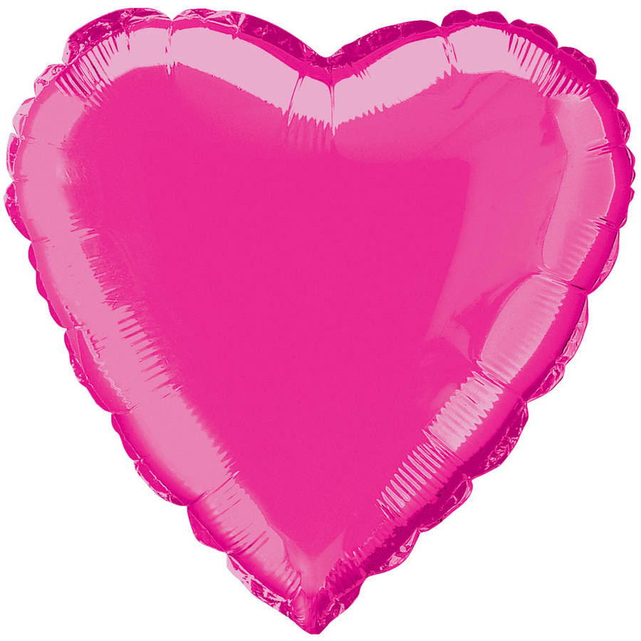 FUSCHIA HEART  FOIL BALLOON 18"