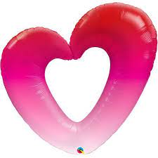 OMBRE HEART SUPER SHAPE FOIL BALLOON 42"