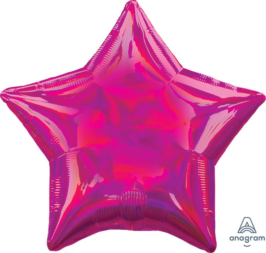 FUSCHIA STAR FOIL BALLOON 18"