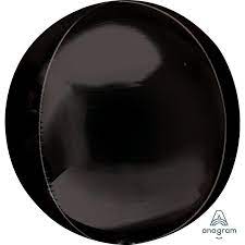 BLACK ORBZ FOIL BALLOON 15"