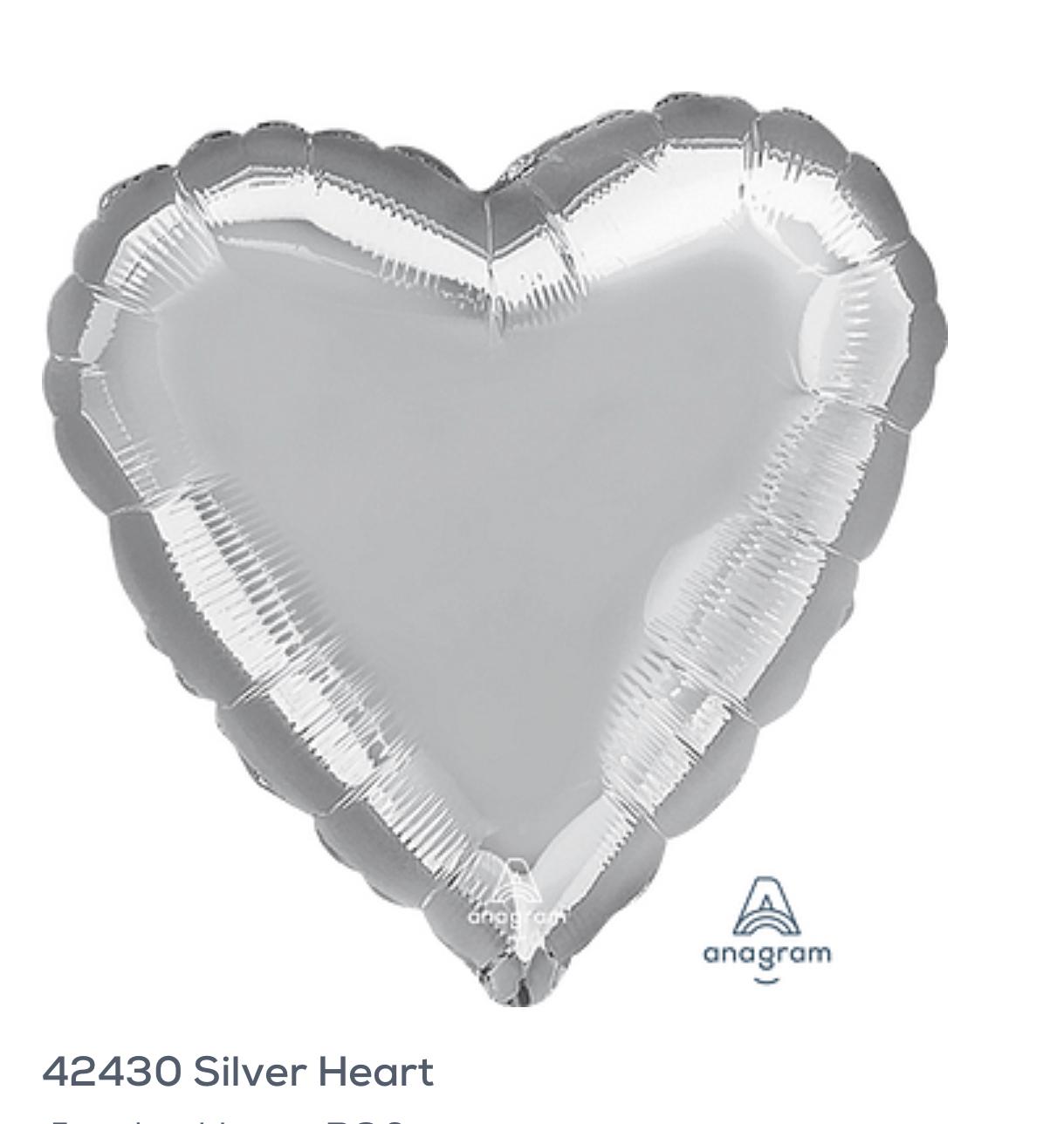 Heart 18" Silver